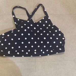 Lands' End Navy Polka Dot Bikini Top